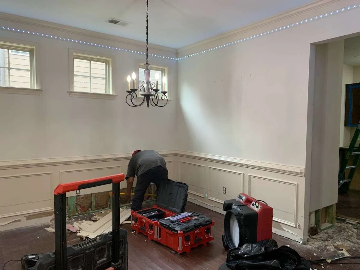 Restoration technician with professional equipment in Scarsdale